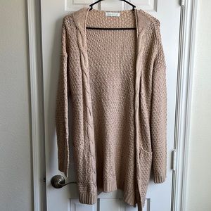 Mint Julep Tan Woven Cardigan